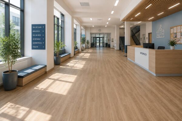 PVC cu aspect de lemn și lumină naturală