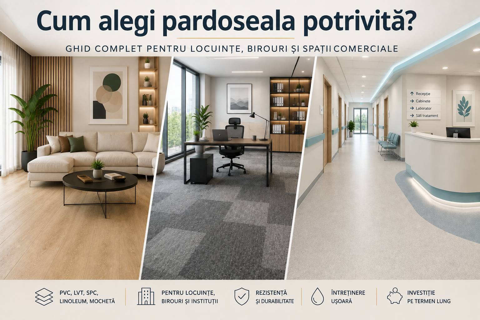 Cum alegi pardoseala potrivită? Ghid complet pentru locuințe, birouri și spații comerciale